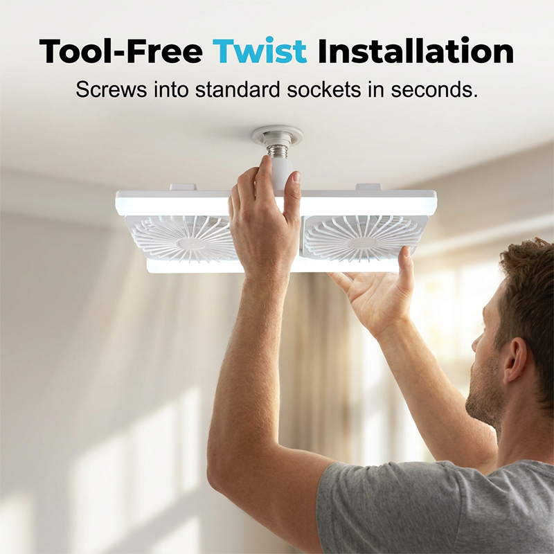 💡 2-in-1 LED Ceiling Fan Light – Dual Cooling, Ultra Bright, Tool-Free Install 🌀