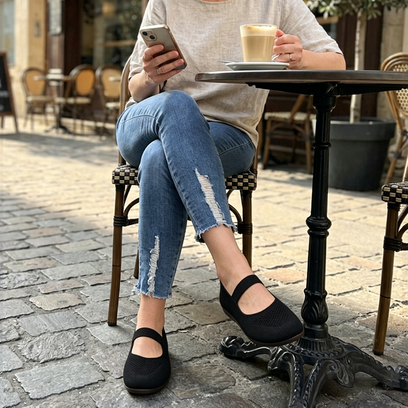 👟Breathable Knit Flats – Soft as clouds, anti‑slip sole. Walk for hours, feet stay cool & fresh. Your new favourite! 🌸✨