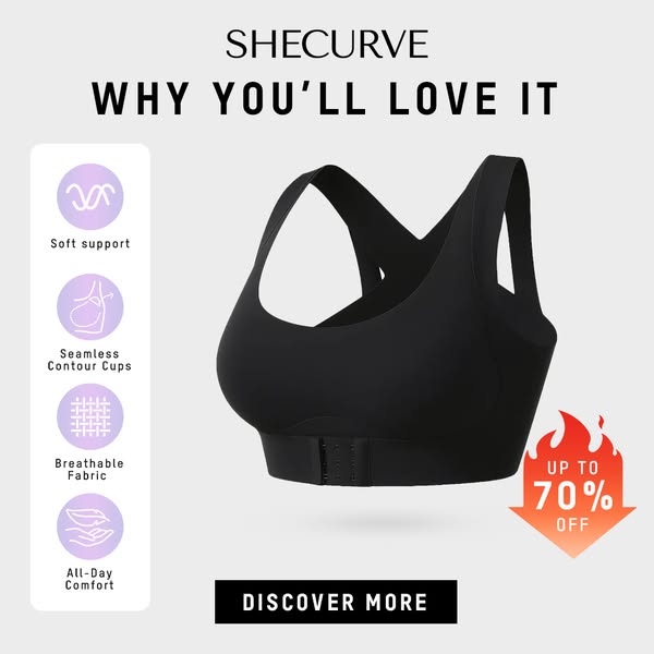 ⚡Front Closure Cross-Back Wireless Posture Bra