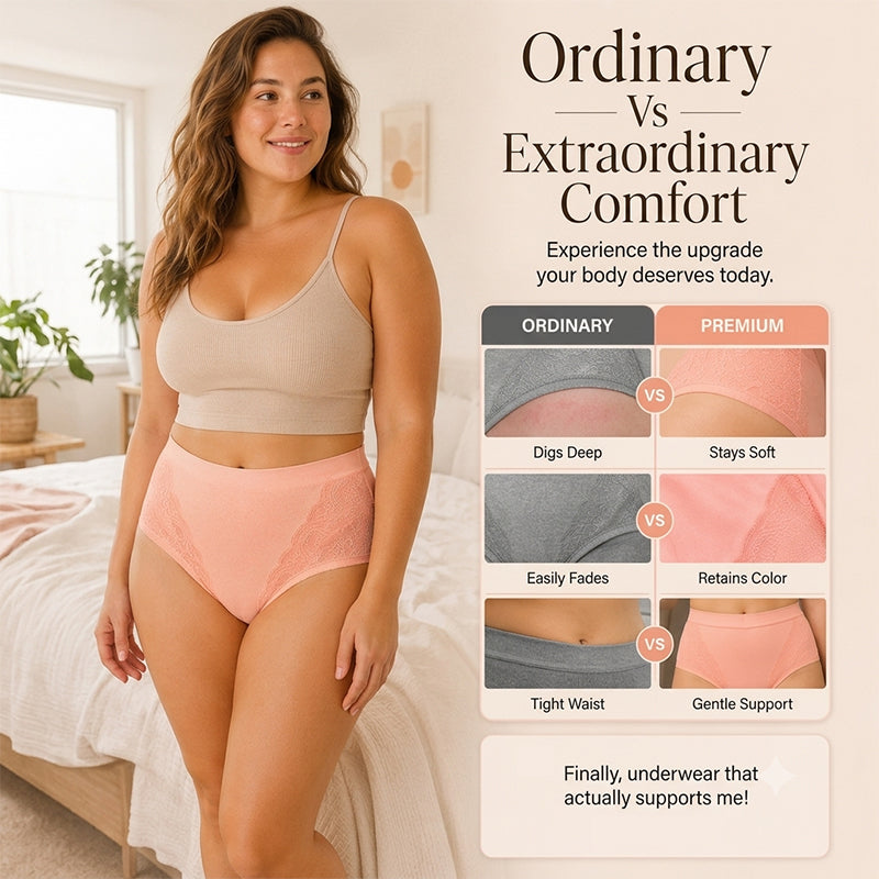 💕 Plus Size High-Waist Cotton Leak-Resistant Panties | All-Day Comfort