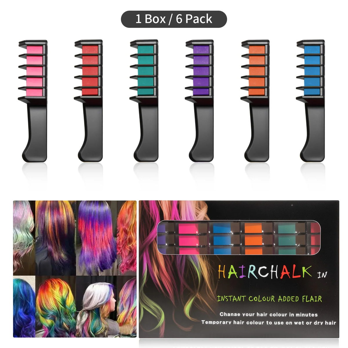 ✨Temporary Hair Dye Chalk Comb- Cruelty Free