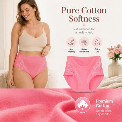 💕 Plus Size High-Waist Cotton Leak-Resistant Panties | All-Day Comfort
