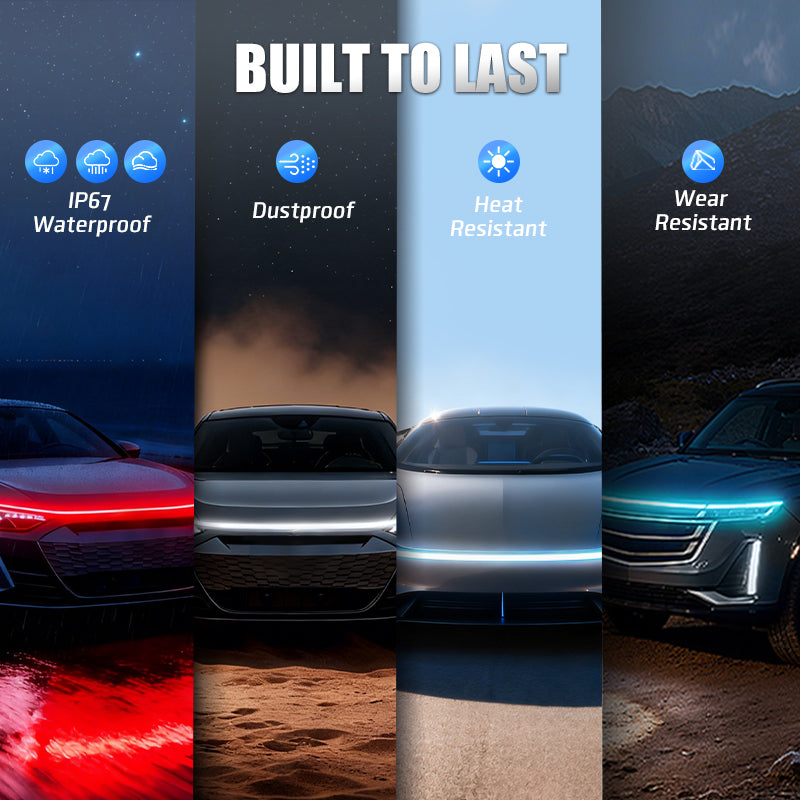 🔥【Dynamic Scan HoodBeam Kit】Light Up Your Hood With Hypnotic Smooth Scanning Effects! ✨🚗