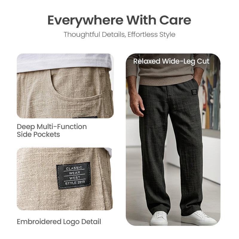 Breathable Straight-Leg Trousers for Men