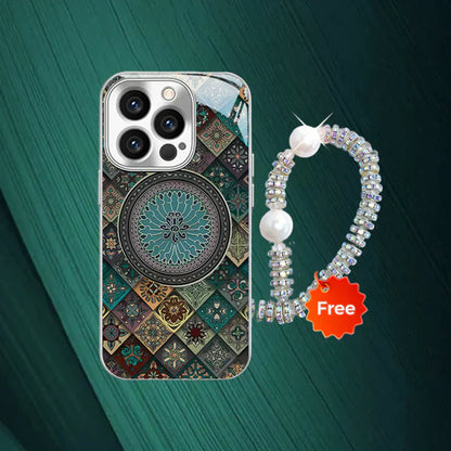 Colorful Lotus Flower Totem Case Kit for iPhone - Get a FREE Exquisite Diamond Bracelet!🔥