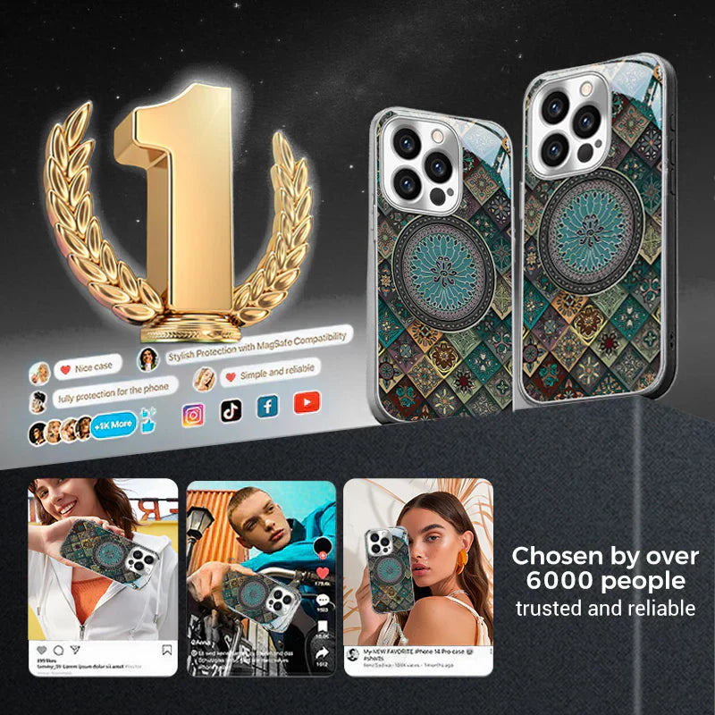 Colorful Lotus Flower Totem Case Kit for iPhone - Get a FREE Exquisite Diamond Bracelet!🔥