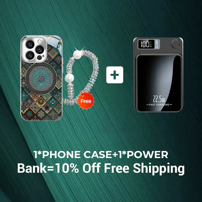 Colorful Lotus Flower Totem Case Kit for iPhone - Get a FREE Exquisite Diamond Bracelet!🔥