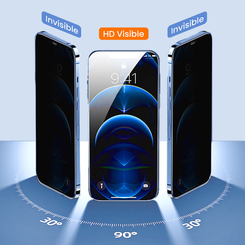 4K HD/Anti-Peeping Tempered Glass Screen Protector with Auto Dust-elimination Installation for iPhone