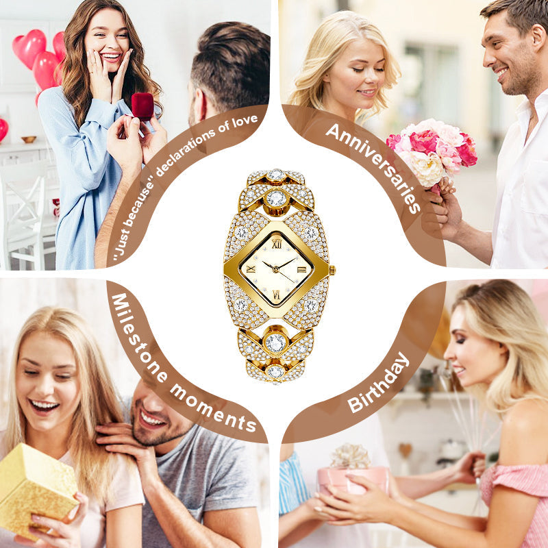 💜Retro Quartz Watch with Sparkling Rhinestones⌚