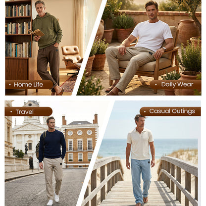 Breathable Straight-Leg Trousers for Men