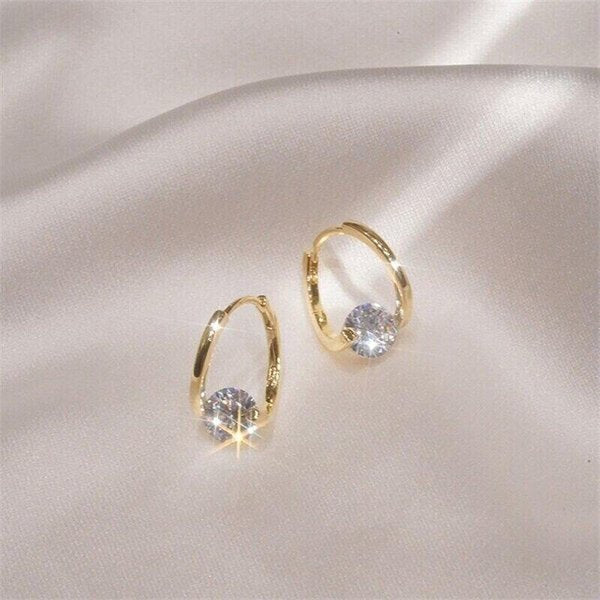 Jolieaprile Diamond Round Stud Earring