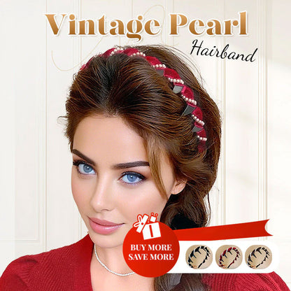 🔥Vintage High Cranium Artificial Pearl Hairband