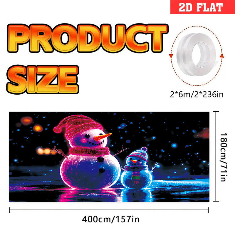 🎇🚪UV Activated Christmas Garage Door Cover Banner, Glows in Dark🔥🎉