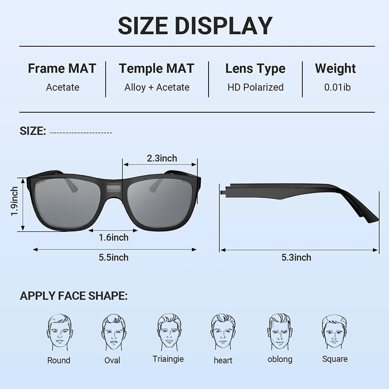 🕶️Smart Photochromic Polarized Sunglasses
