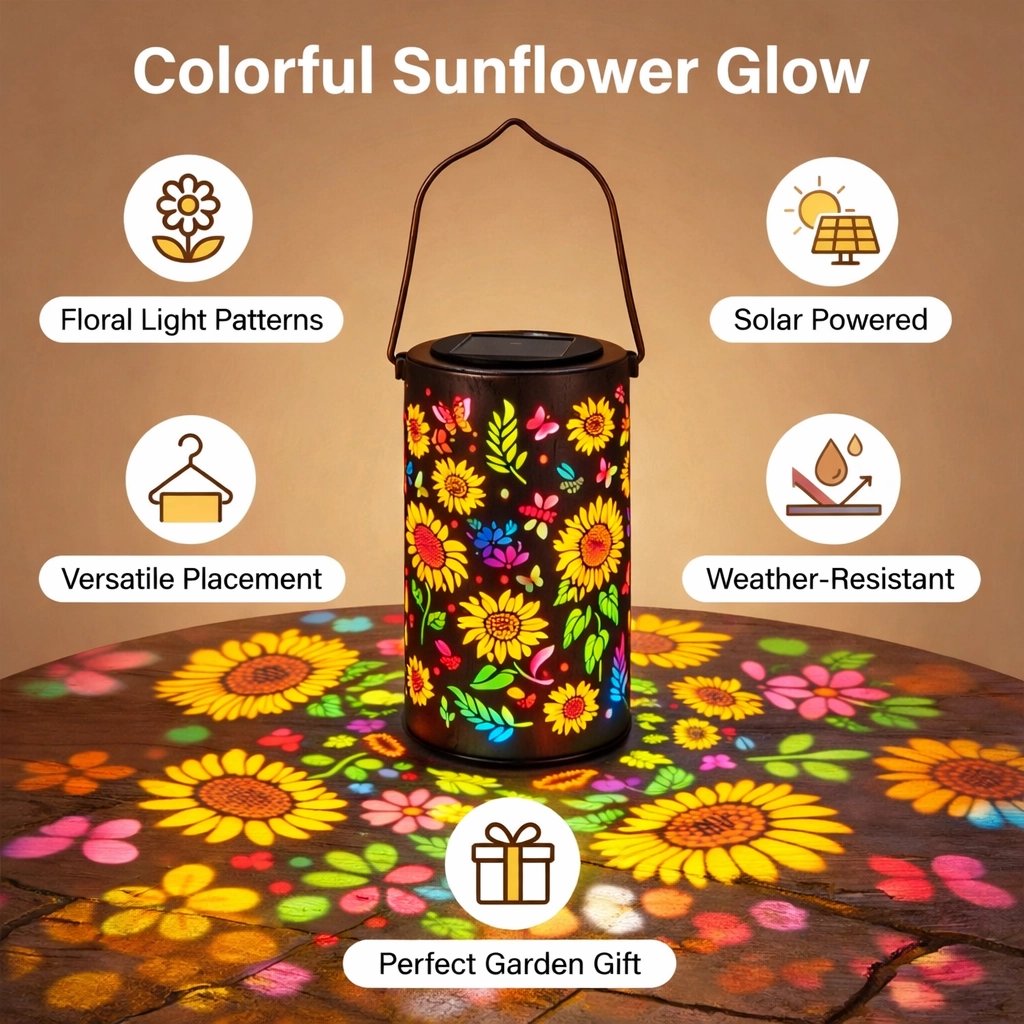 🌞Colorful Sunflower Glow Solar Garden Lantern