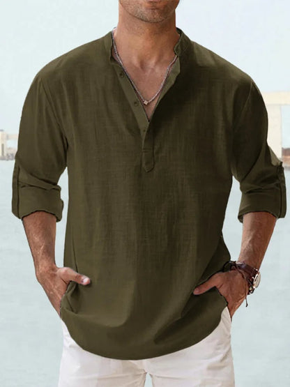 🔥Men's Cotton Linen Casual Long Sleeve Shirt
