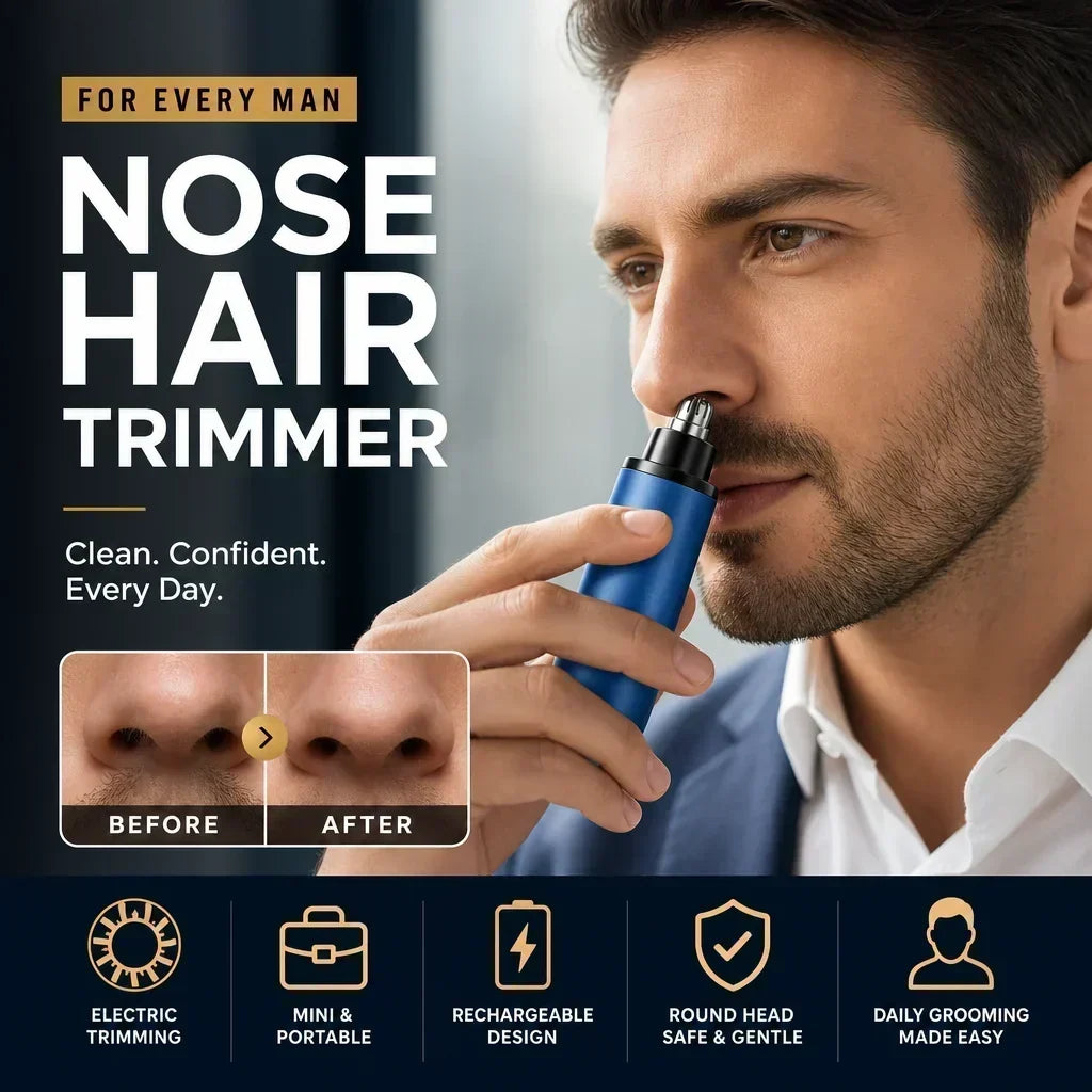 🪒 USB Rechargeable Nose Hair Trimmer | Portable Precision Grooming for Men