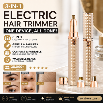 🔥 Portable Electric Eyebrow Trimmer – Interchangeable Heads 🪒