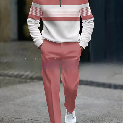 Men's Graphic Print Pullover & Pants Set – Street Style, Comfort Fit & Casual Look 👖