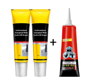 ✨Buy 2 Get 1 Free✨Multifunctional Waterproof White Caulk with Scraper🛠️🧱