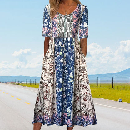 🔥Women’s Elegant Bohemian Print Dress