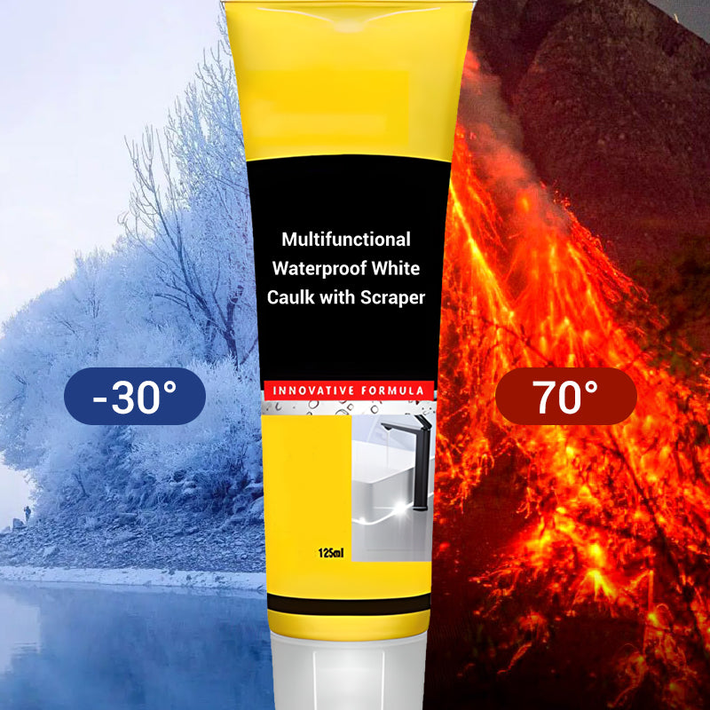 ✨Buy 2 Get 1 Free✨Multifunctional Waterproof White Caulk with Scraper🛠️🧱