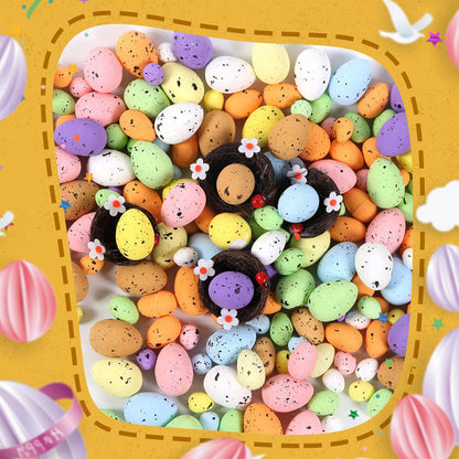 100pcs Easter Colored Foam Simulated Speckled Eggs