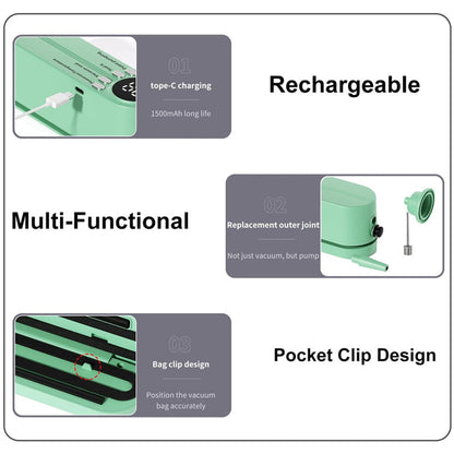 Portable Handheld Vacuum Food Preservation Packaging and Laminating Machine🍃