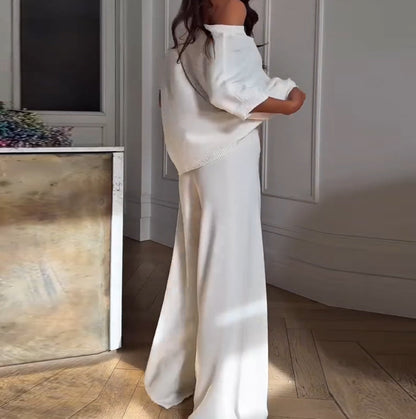💕Women’s Casual One Shoulder Top & Pants Two-Piece Set