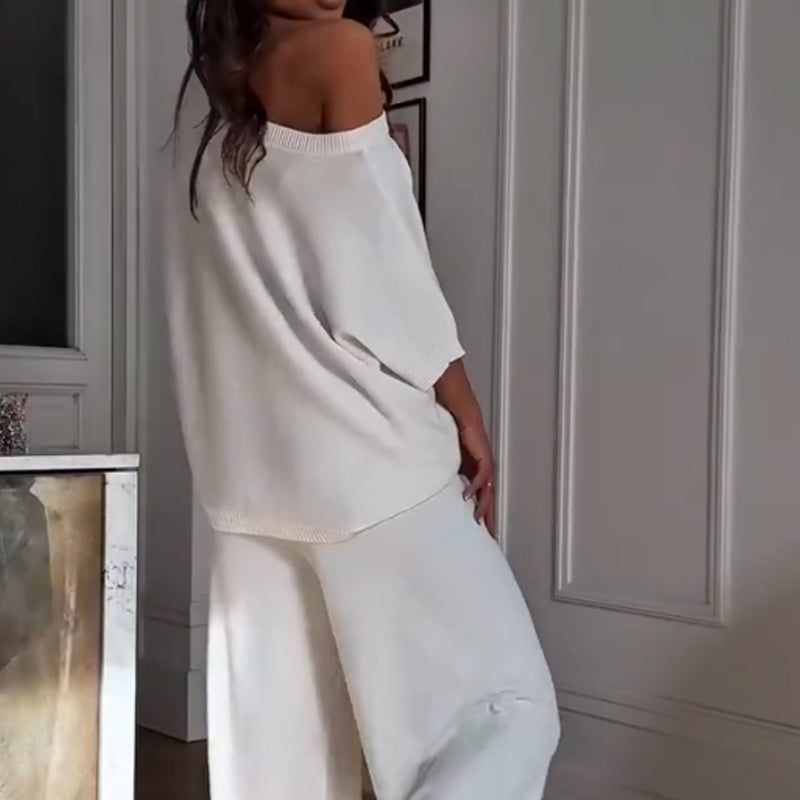 💕Women’s Casual One Shoulder Top & Pants Two-Piece Set
