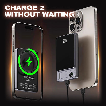 Ultra-thin Fast Charging with Built-in Bracket Lanyard Magnetic Wireless External Battery Mobile Power Supply