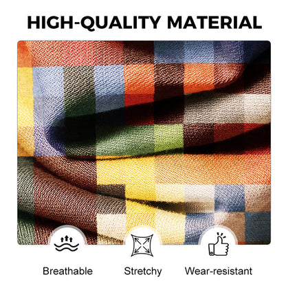 Rainbow Plaid Retro Lapel Shirt with Pockets