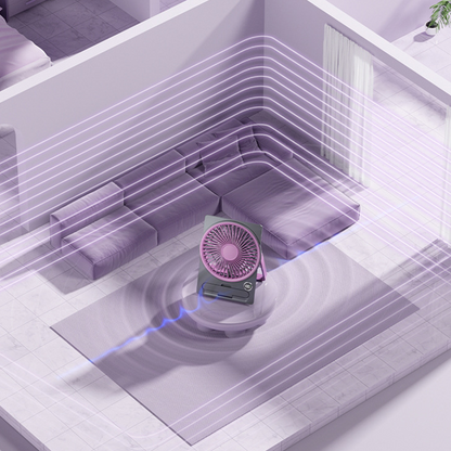 Powerful Breeze Slim Card Fan - 6 Speed, USB Charging and Cell Phone Holder