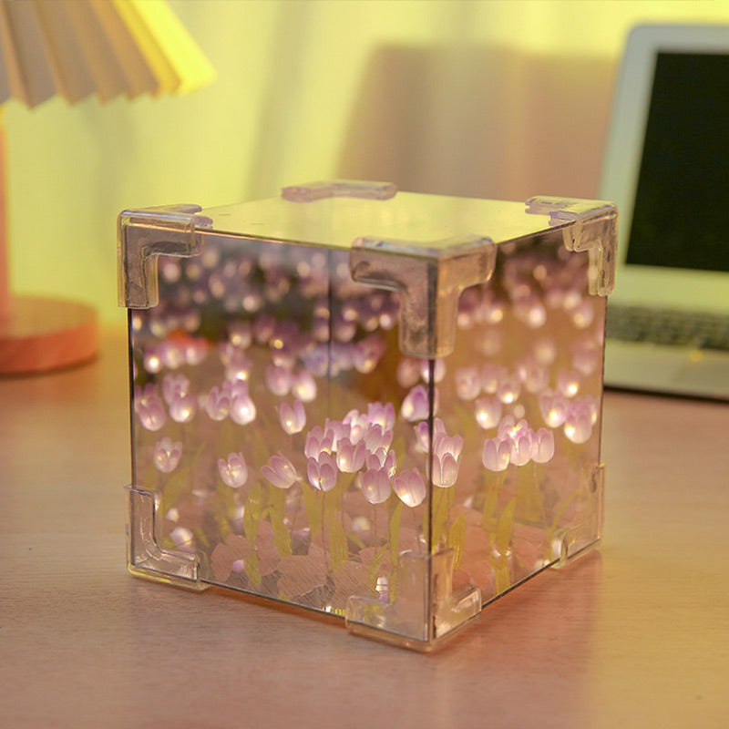 🎁🎄Magic Cube DIY Tulip Mirror Light
