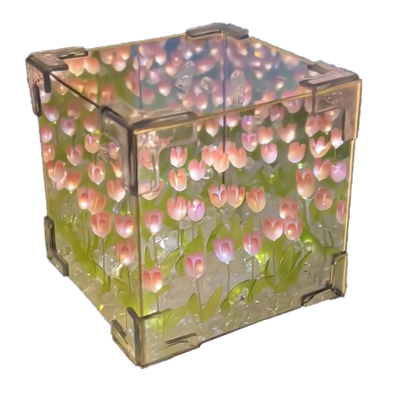 🎁🎄Magic Cube DIY Tulip Mirror Light