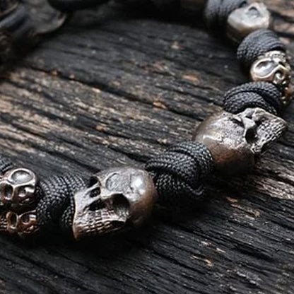 Gothic Skull Rope Bracelet