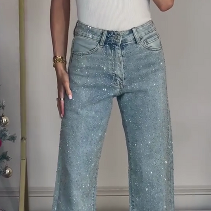 ✨Straight Leg Jeans With Rhinestones