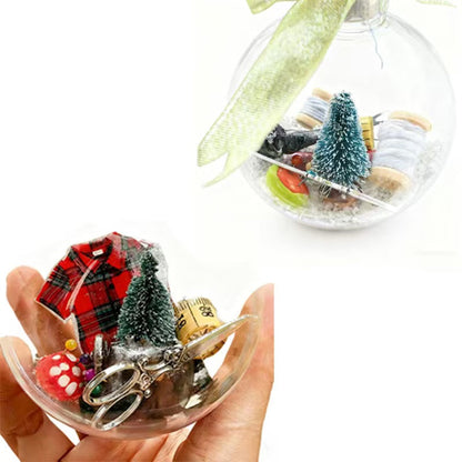 🎄  Holiday Sewing Snow Globe -DIY Craft Ornament with Glitter & Mini Figures, Festive Decor for Tree or Gift 🧵📦