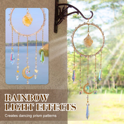 Iridescent Glass Chip Ring Wind Chime