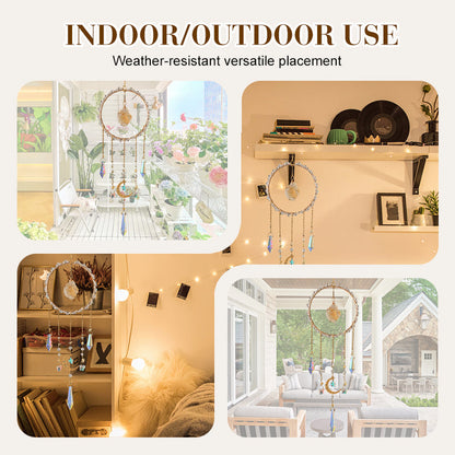 Iridescent Glass Chip Ring Wind Chime