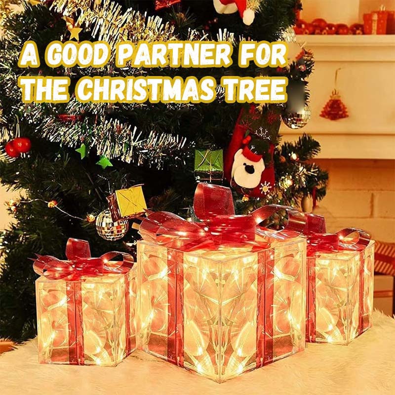 🎄Glowing Christmas Gift Box Decorations