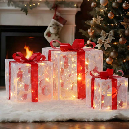 🎄Glowing Christmas Gift Box Decorations
