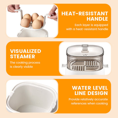 Mini Multi-Functional Egg Cooker Set with Smart Touch Panel