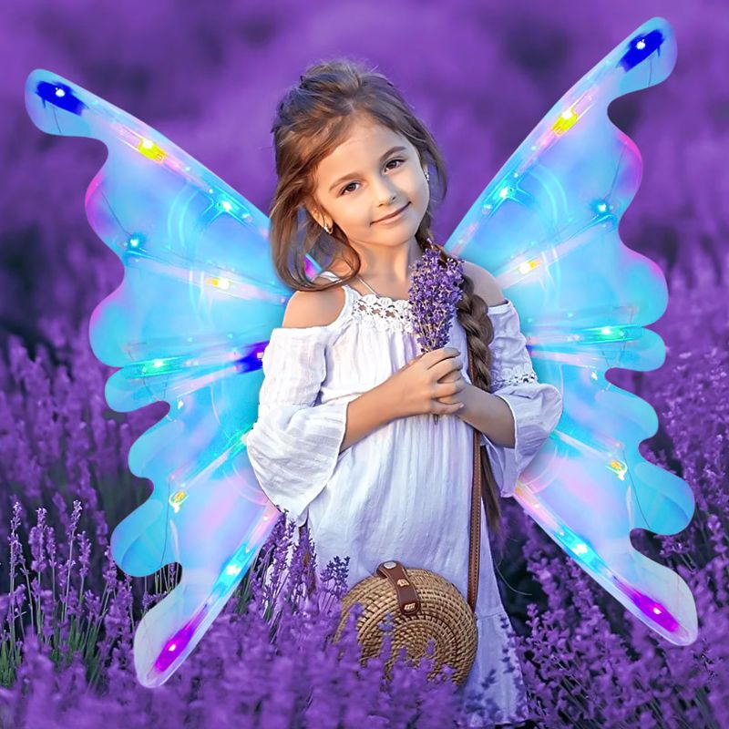 🎄Christmas Hot Sale🎁Rechargeable Electric Fairy Wings with LED Lights and Music🧚‍♀️
