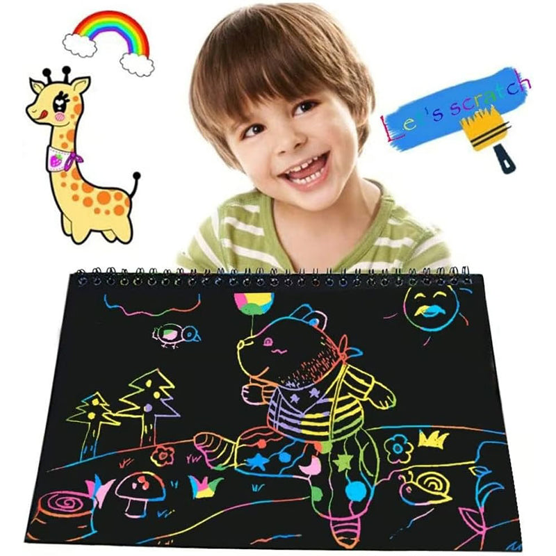 🎨BUY 1 GET 1 FREE 20PCS🎨Creative Rainbow Scratch Art Notebook