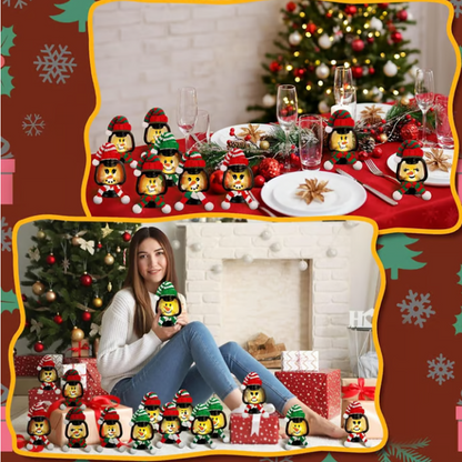 Mini Snowman Lantern with Hats and Scarves