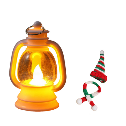 Mini Snowman Lantern with Hats and Scarves
