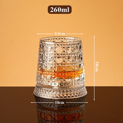 🥃  360° Rotating Whiskey Glass – Aerate & Relieve Stress ✨