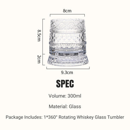 🥃  360° Rotating Whiskey Glass – Aerate & Relieve Stress ✨