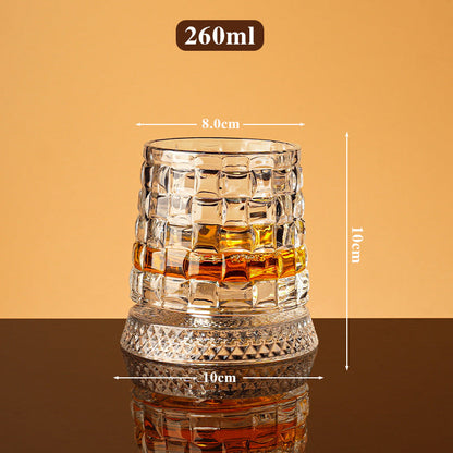 🥃  360° Rotating Whiskey Glass – Aerate & Relieve Stress ✨